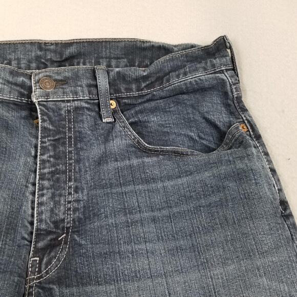 Levis 559 Jeans Mens 34x36 Blue Dark Wash Relaxed Straight Stretch Denim Zip Fly - Picture 4 of 14